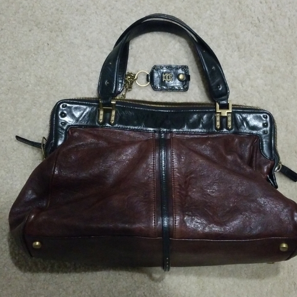 Olivia Harris handbag brown w/ black trim - Picture 5 of 7